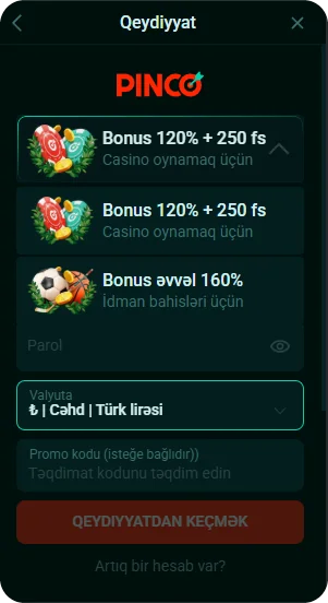 Pinco Qeydiyyatı