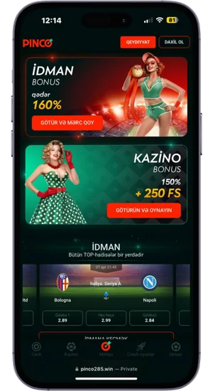 Pinco oyun saytına daxil olun