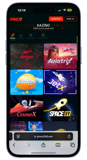 Pinco Casino-da oynayın